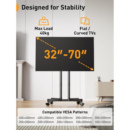 TV Ständer Rollbar 32-70 Zoll Plasma LCD LED Fernseher