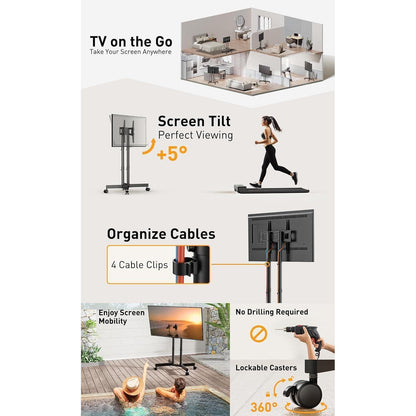 TV Ständer Rollbar 32-70 Zoll Plasma LCD LED Fernseher