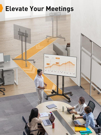 TV Ständer Rollbar 32-70 Zoll Höhenverstellbar Neigbar Rollen VESA 400x400 mm