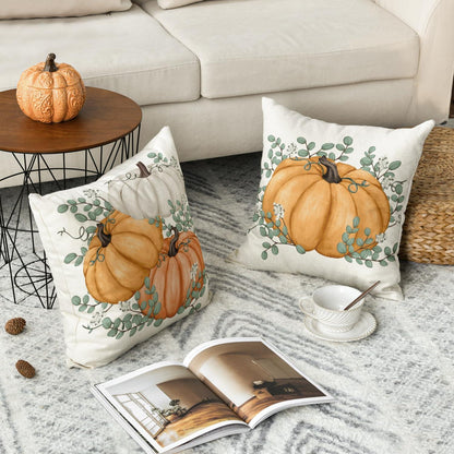 Artoid Herbst Kürbisse Deko Kissenbezüge 45x45 cm 2er Set