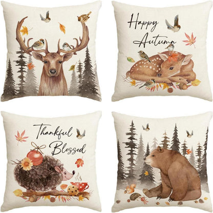 Artoid Wildtiere Kissenbezüge 4er Set 45x45 cm Beige