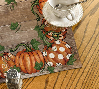 Artoid Mode Planken Kürbisse Herbst Tischdecke 120x120 cm Braun