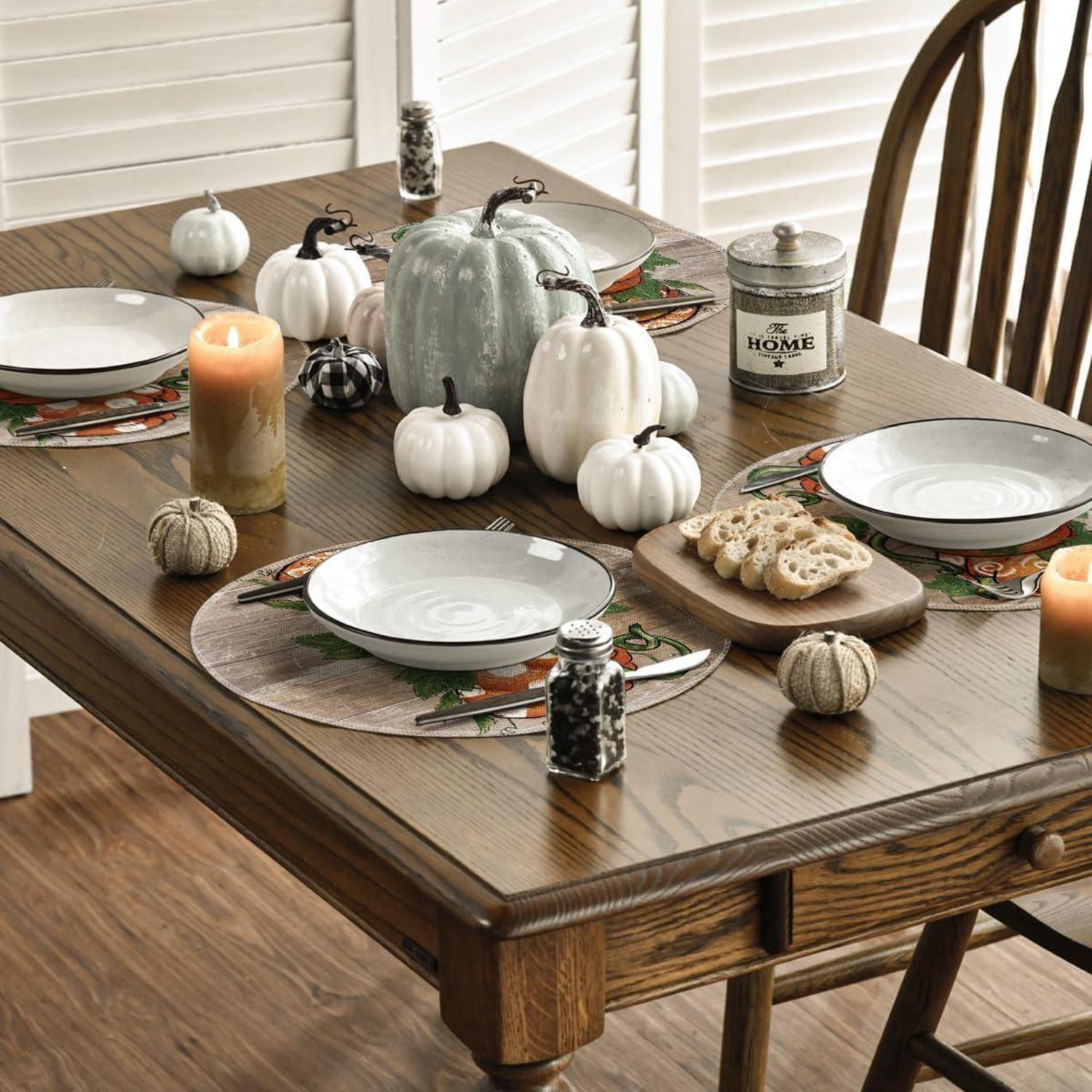 Artoid Mode Herbst Kürbisse 4er Set Platzsets Tisch Deko Tischsets 37cm