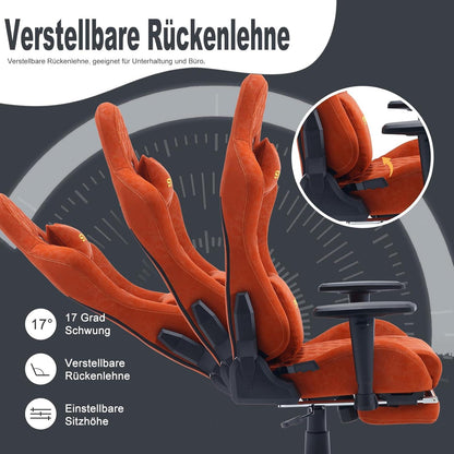 Symino Gaming Stuhl Vintage-PU-Leder Orange Bürostuhl
