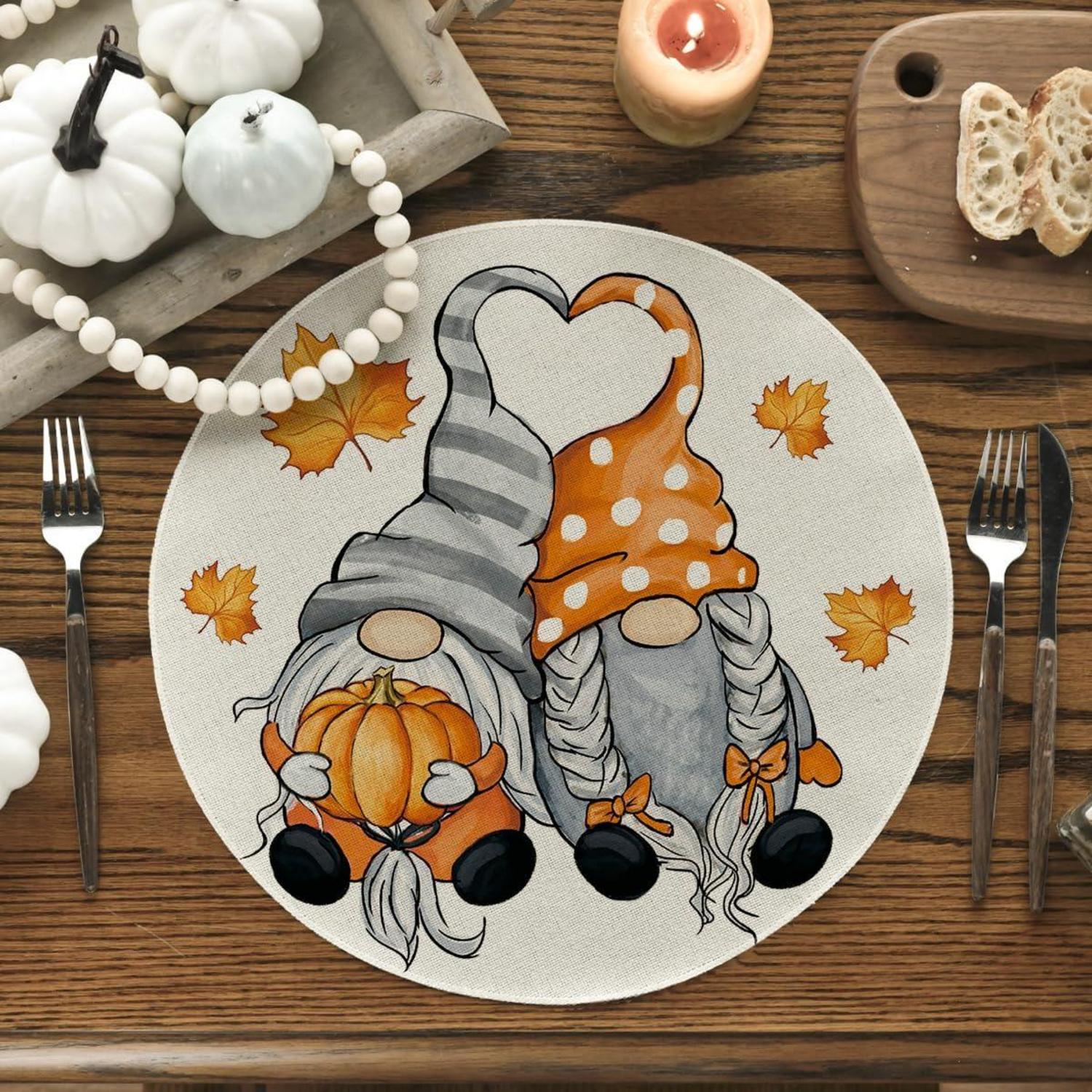 Artoid Mode Herbst Kürbisse Ahornblätter Platzsets 4er Set