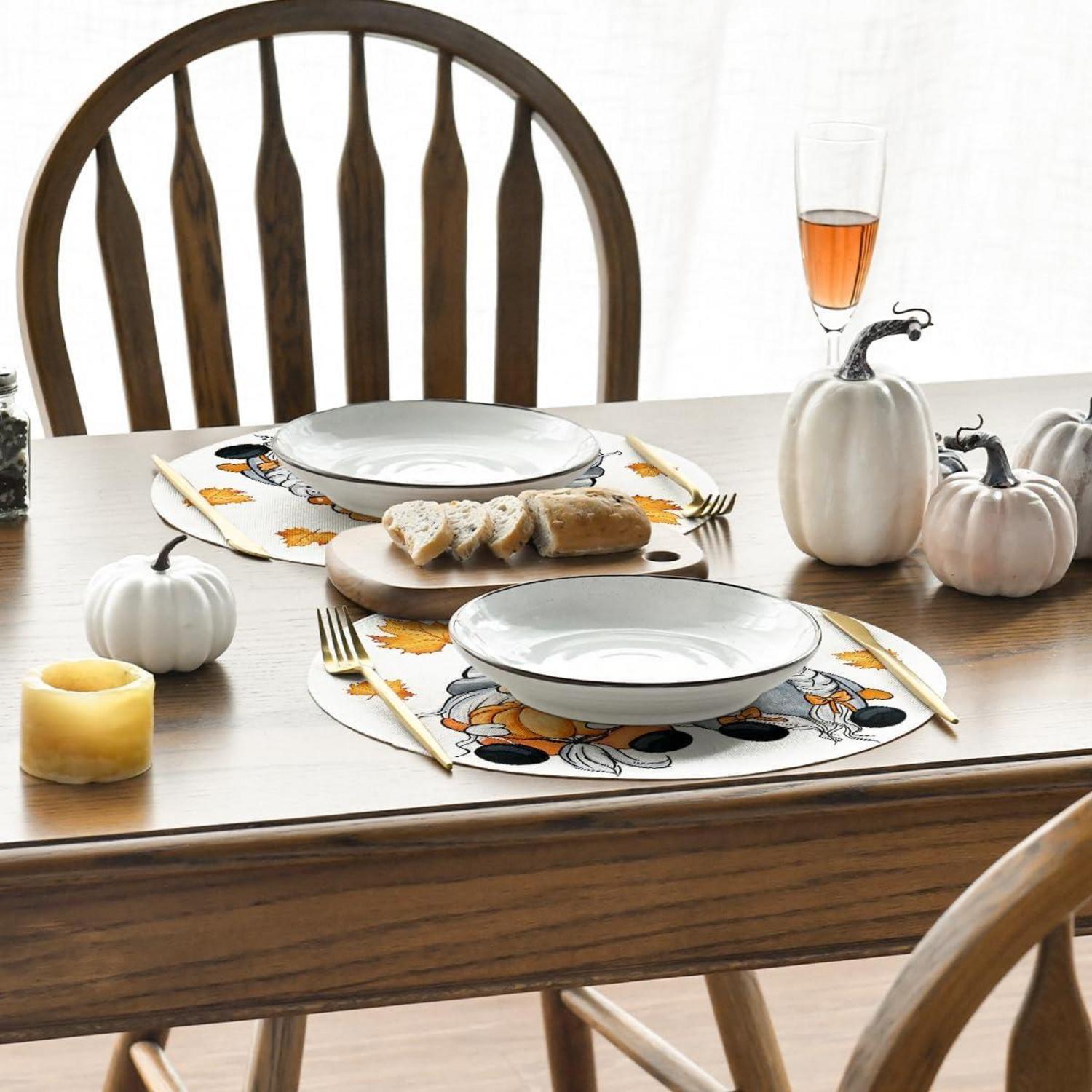 Artoid Mode Herbst Kürbisse Ahornblätter Platzsets 4er Set 37cm
