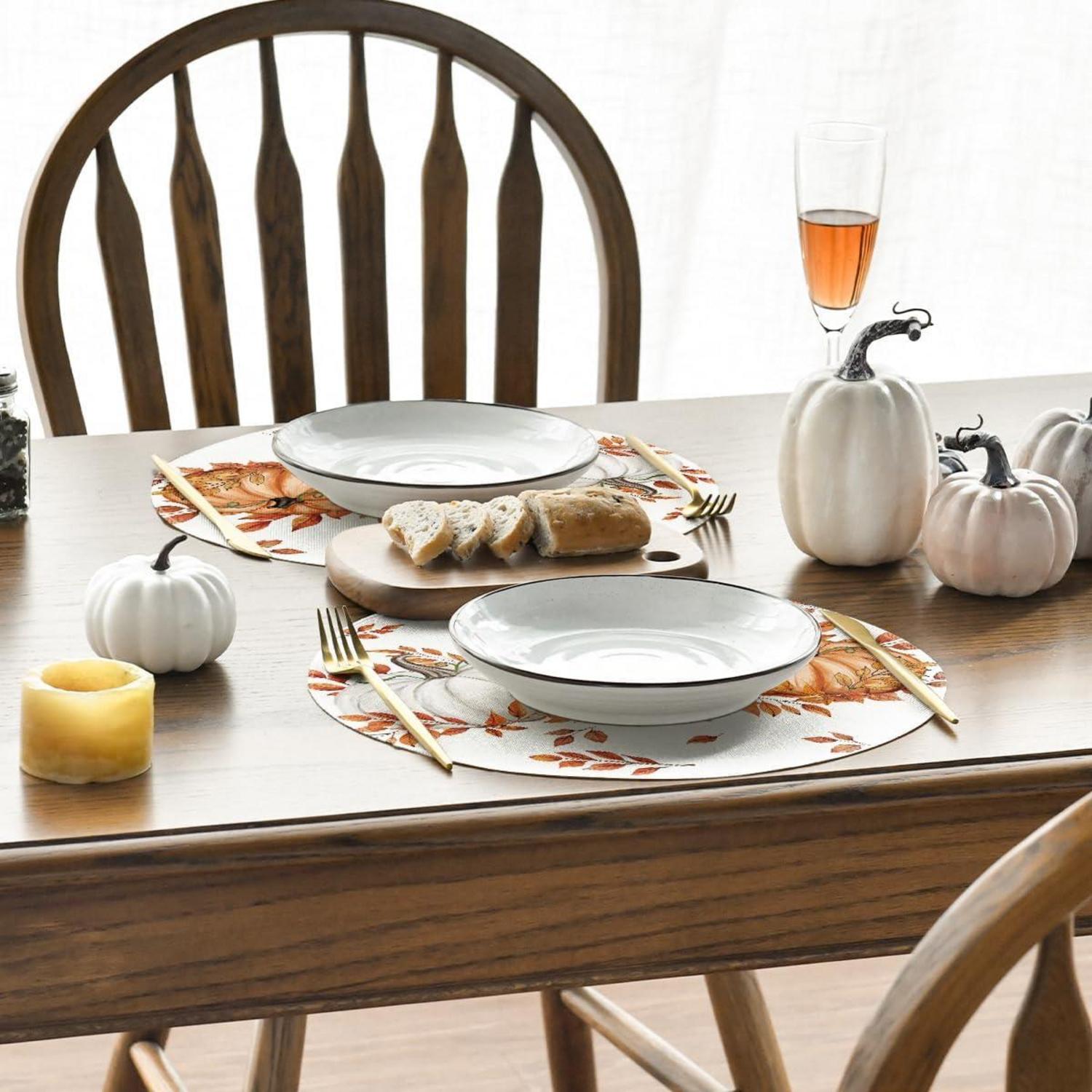 Artoid Mode Herbst Orange Kürbisse Platzsets 4er Set 37cm