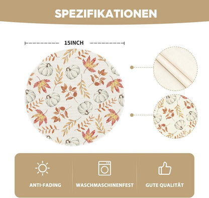 Orange Kürbis Blätter Herbst Platzset Tisch Deko 37cm 4er Set