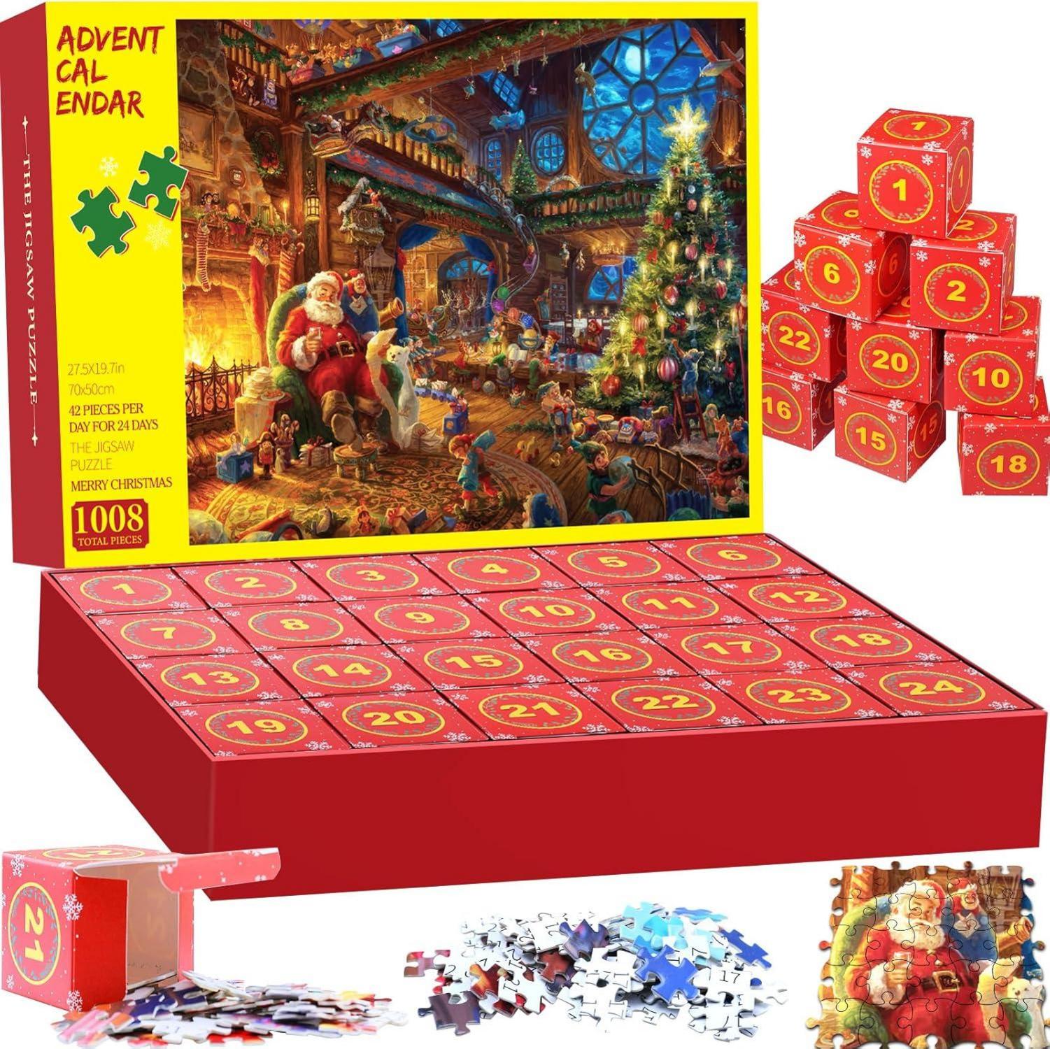 Adventskalender Puzzle 1008 Teile Weihnachten Countdown 24 Boxen