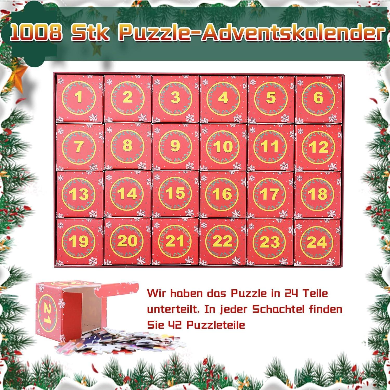 Adventskalender Puzzle 1008 Teile Weihnachtsgeschenk für