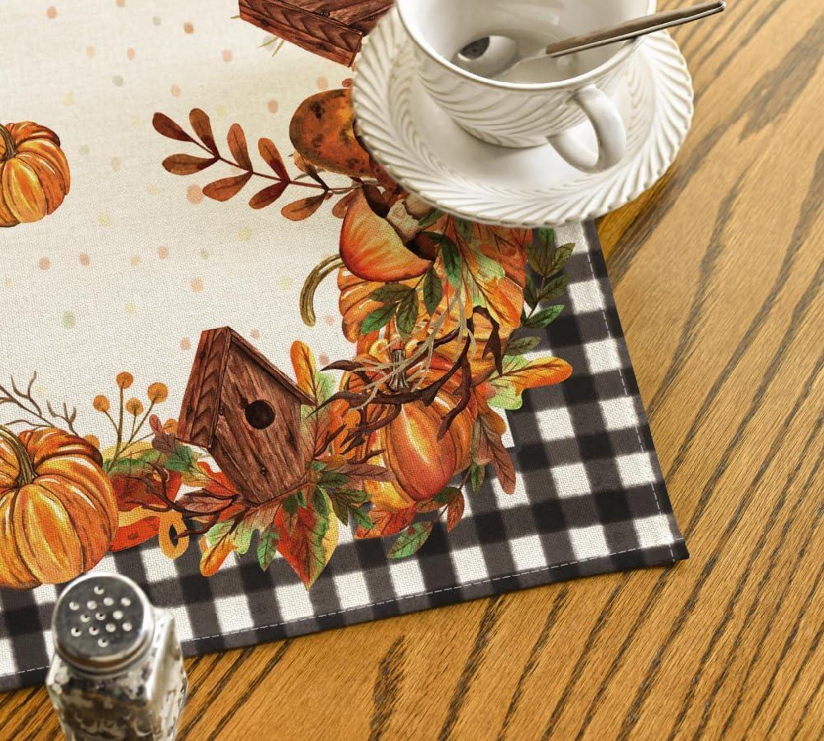 Tischdecke Herbst Tischwäsche Deko 120x120 cm Orange
