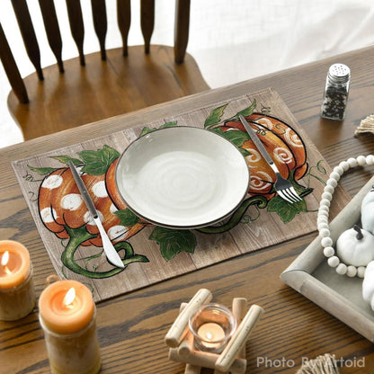 Artoid Mode Herbst Kürbisse Platzsets 6er Set 30x45 cm Braun