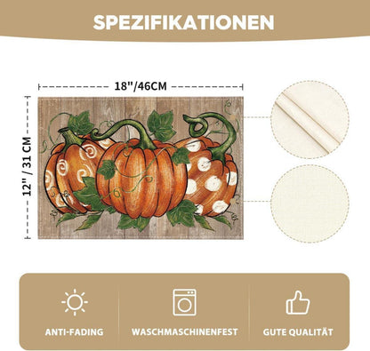 Herbst Kürbisse Tischsets 6er Set 30x45cm Platzsets braun