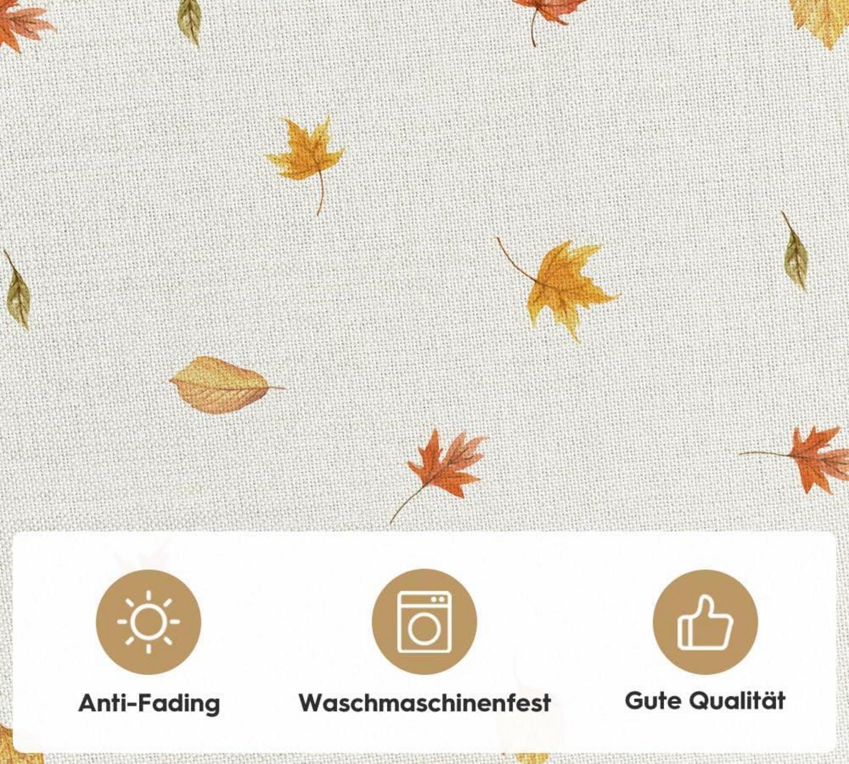 Herbst Tischdecke Hirsch Vögel 100x100 cm Polyester Beige