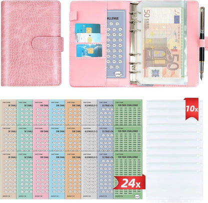 Geld Sparen Challenge Buch mit 8 Spar Challenges - Budget Planner A6