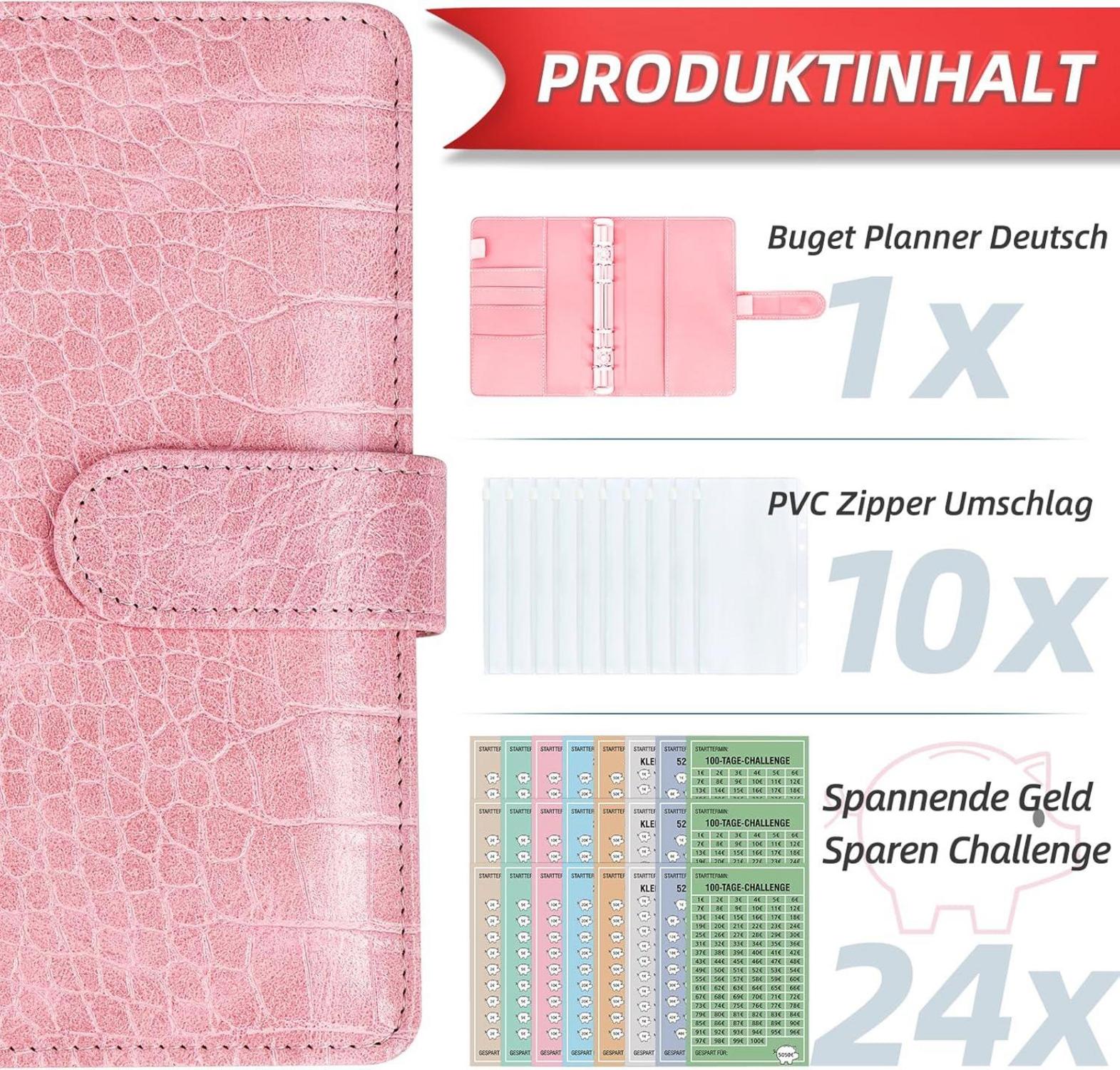 2024 Geld Sparen Challenge Buch mit 8 Spar Challenges - Budget Planner Spar Challenge A6