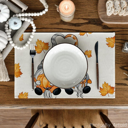 Artoid Mode Herbst Kürbisse Ahornblätter Platzsets 6er Set