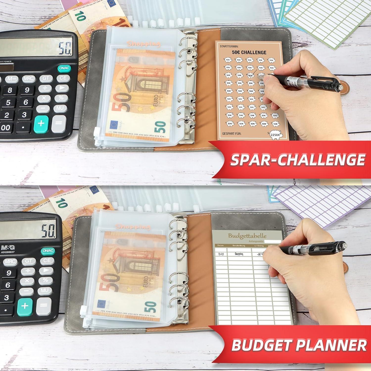Budget Planner Deutsch Geld Sparen mit 8 Sparchallenges A6 Binder Set