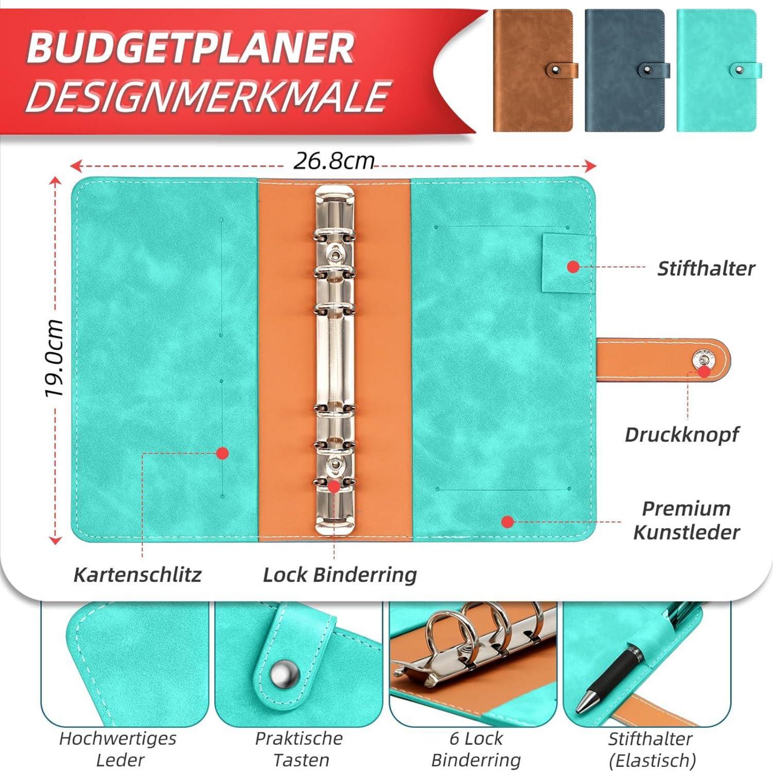 Budget Planner Deutsch Geld Sparen Startset mit 8 Spar Challenges A6 Binder