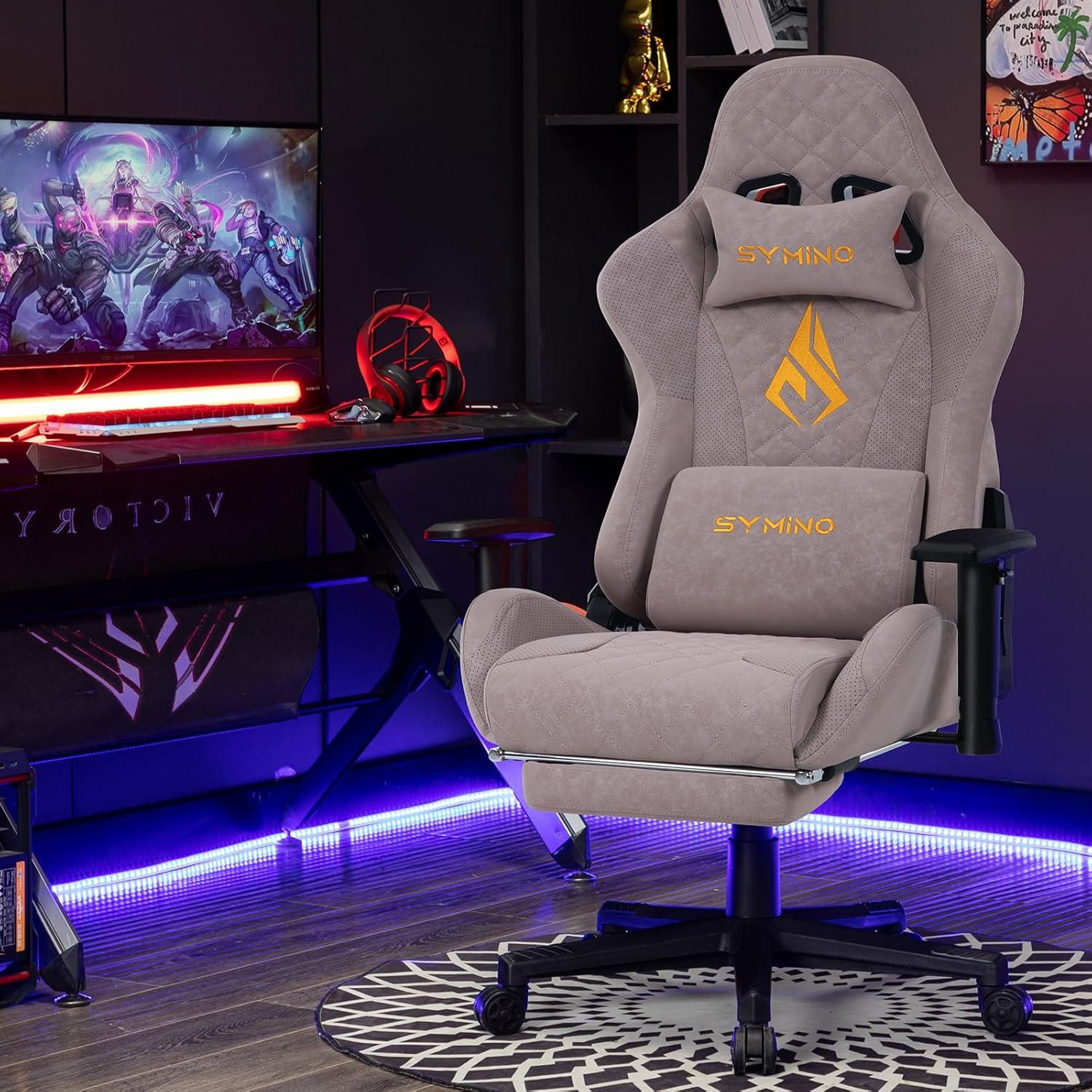 Ergonomischer Gaming Stuhl Vintage-PU-Leder mit