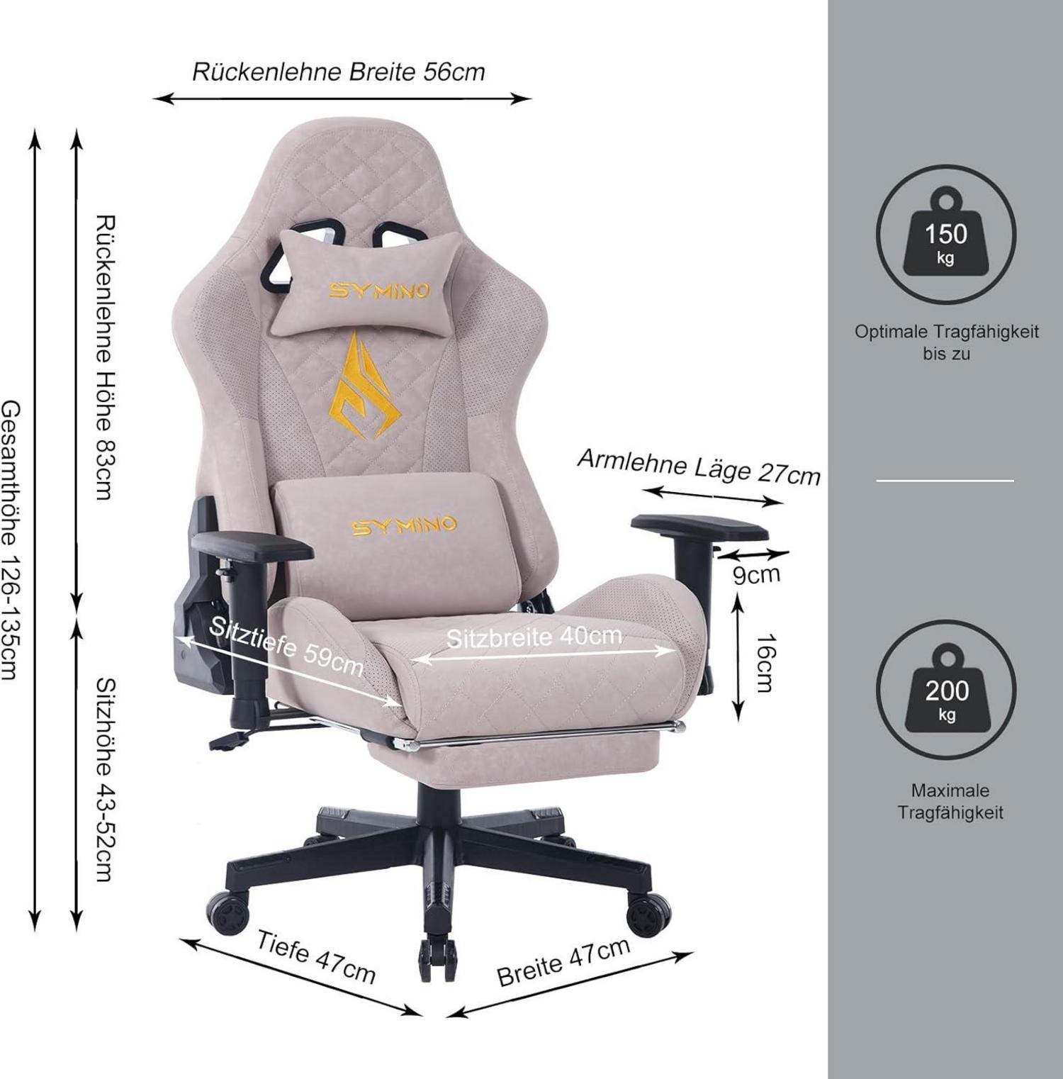 Ergonomischer Gaming Stuhl Vintage-PU-Leder 90°-150° neigbar
