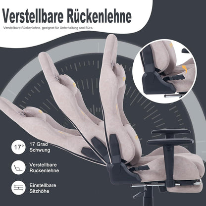 Ergonomischer Gaming Stuhl Vintage-PU-Leder Bürostuhl mit Massagefunktion