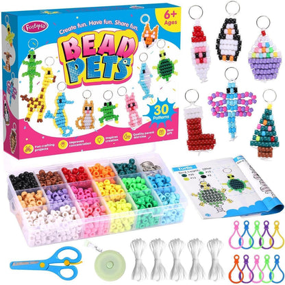 Bastelset Ponyperlen Tiere – 1500 Teile DIY Set für Kinder