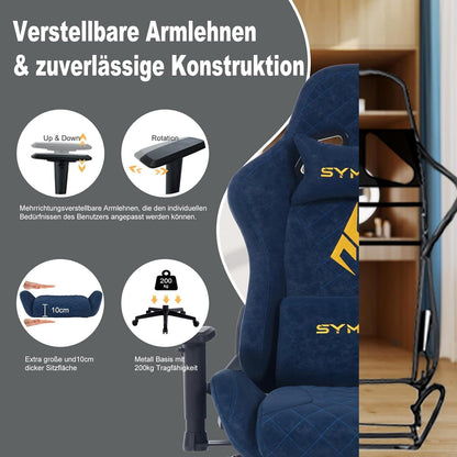 Gaming Stuhl, Ergonomisch Rennstuhl-Design PC Stuhl mit Fußstütze