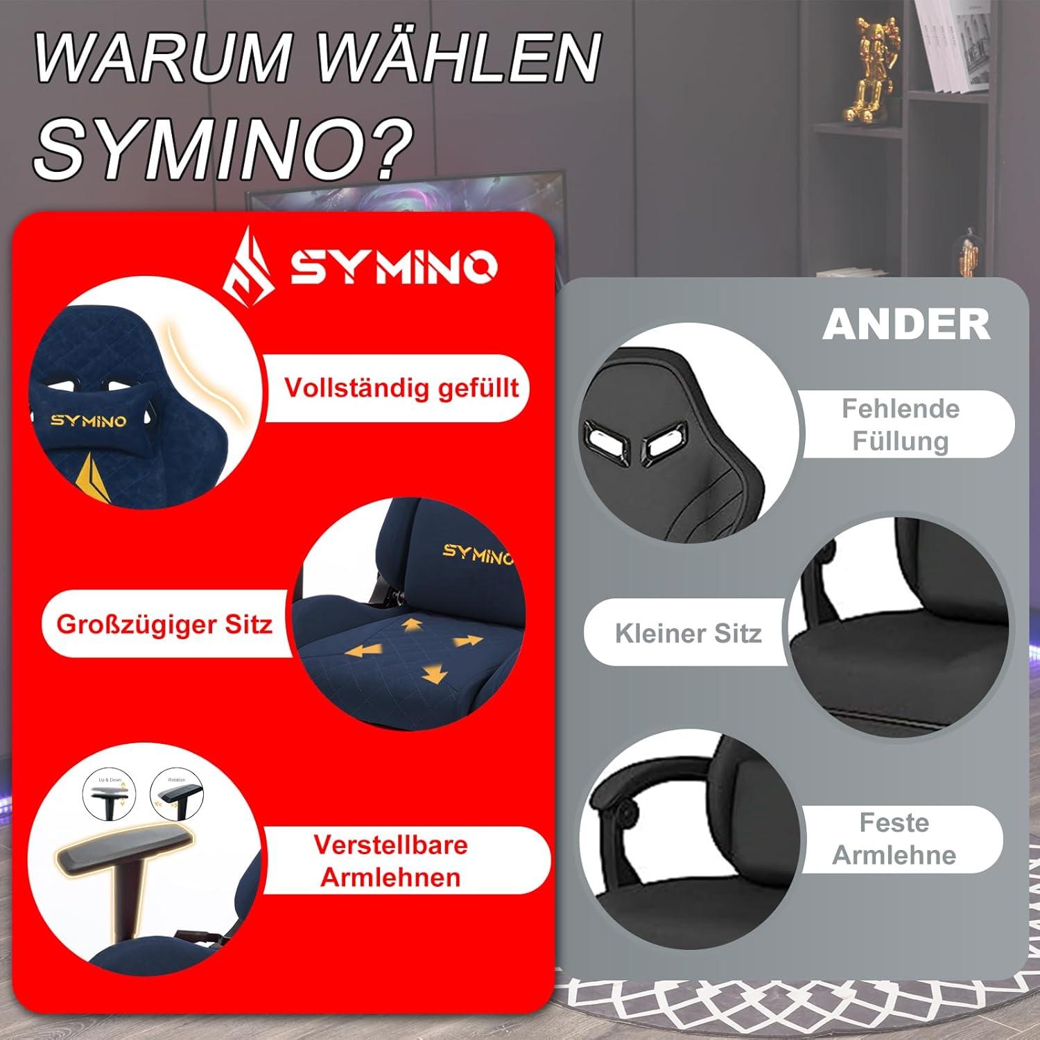 Ergonomischer Gaming Stuhl Vintage-PU-Leder Blau mit Massagefunktion