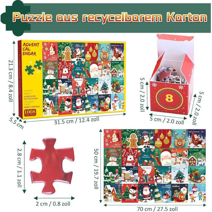 Adventskalender 2024 Puzzle 1008 Teile Weihnachts Jigsaw