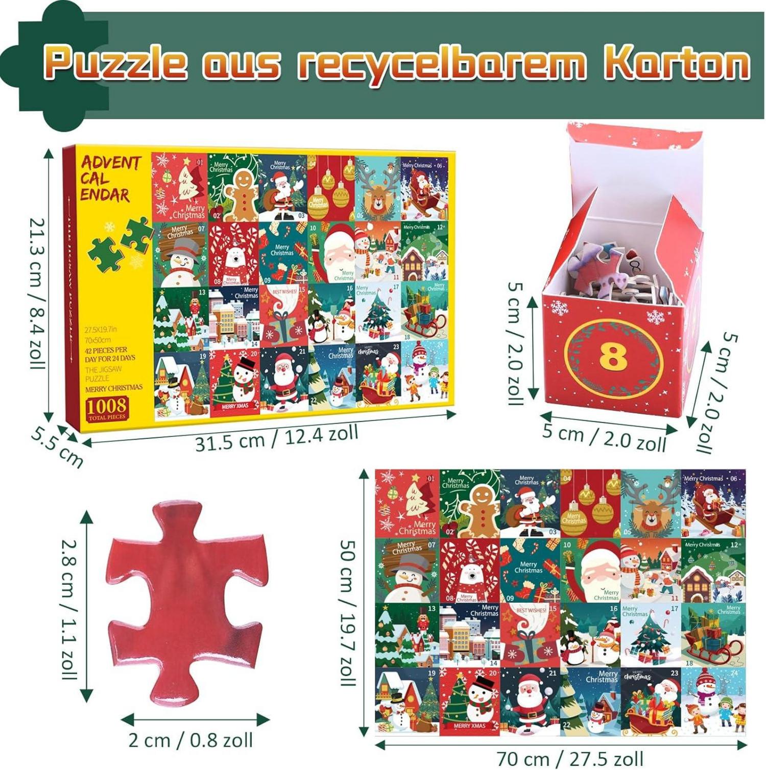 Adventskalender 2024 Puzzle Weihnachts Countdown Erwachsene Kinder
