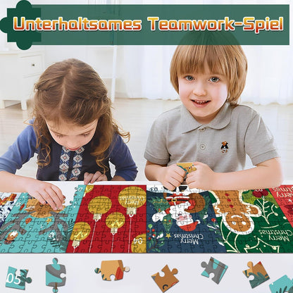 Adventskalender Puzzle 2024 Weihnachts Jigsaw 1008 Teile Hausdekoration Kinder Erwachsene