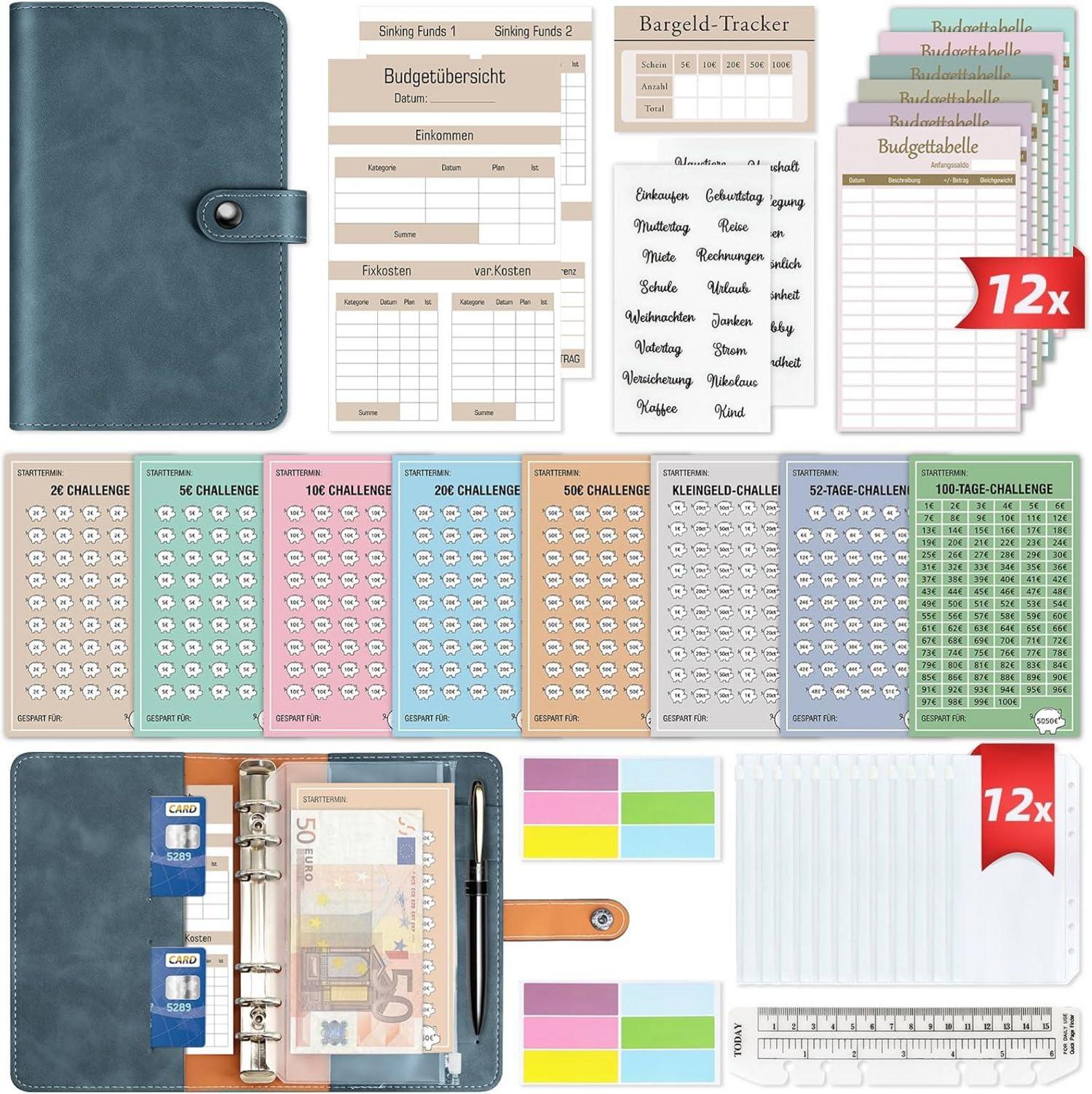 Budget Planner Sparchallenge - Geld Sparbuch A6 Haushaltsbuch