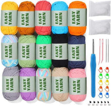 15er Set Easy Garn für Anfänger: Dickes Häkelgarn in 15 Farben