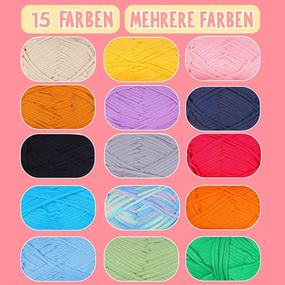 15 Stück Easy Garn für Anfänger, Gdickes Baumwollgarn zum Häkeln