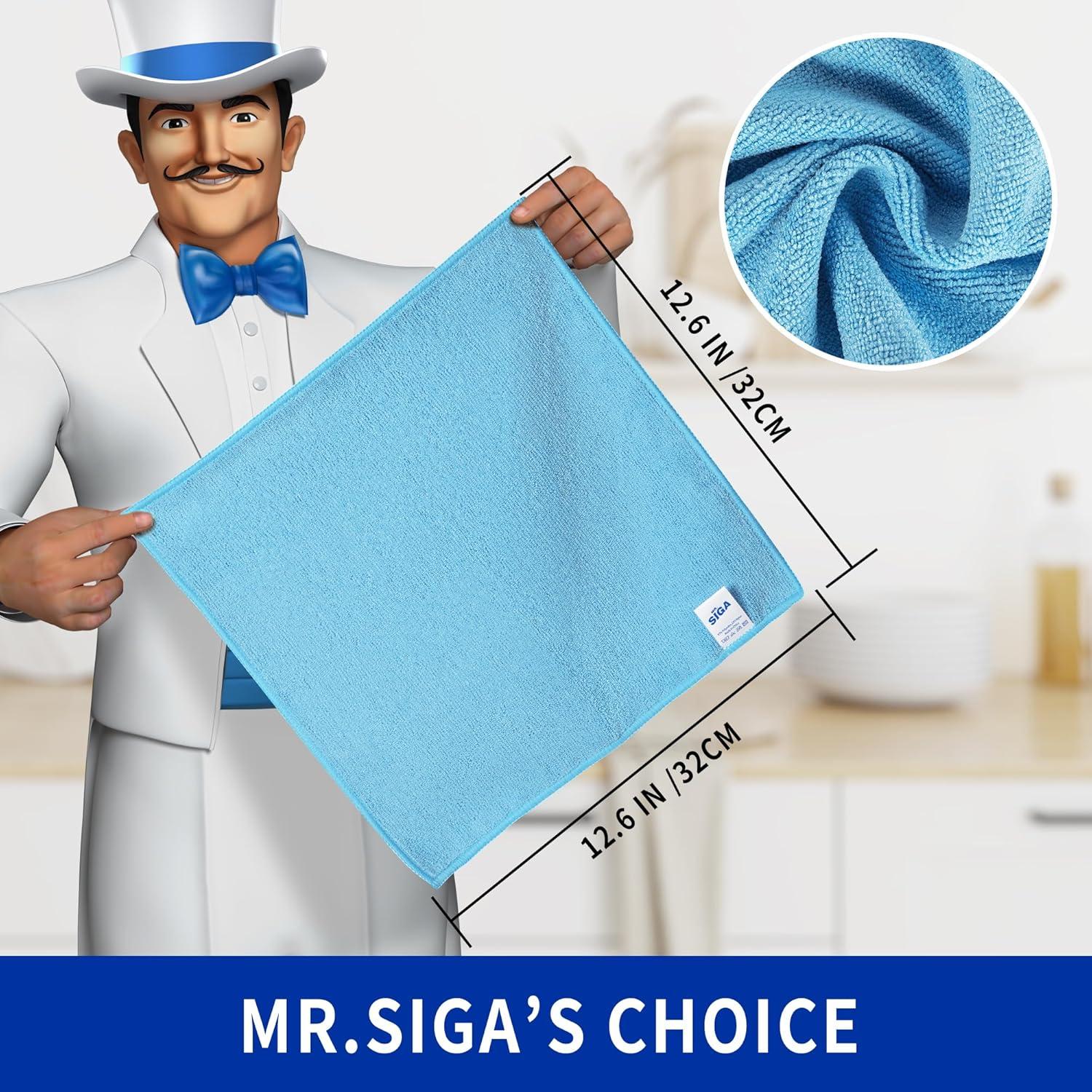 MR.SIGA Mikrofaser Reinigungstücher 32x32cm, 12er Pack