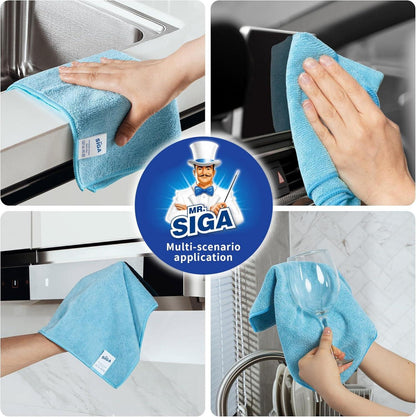 Mikrofaser Reinigungstücher Himmelblau 32x32cm 12er Pack - Streifenfrei