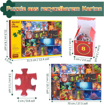 Adventskalender Puzzle 1008 Teile Weihnachtspuzzle 24 Tage Countdown