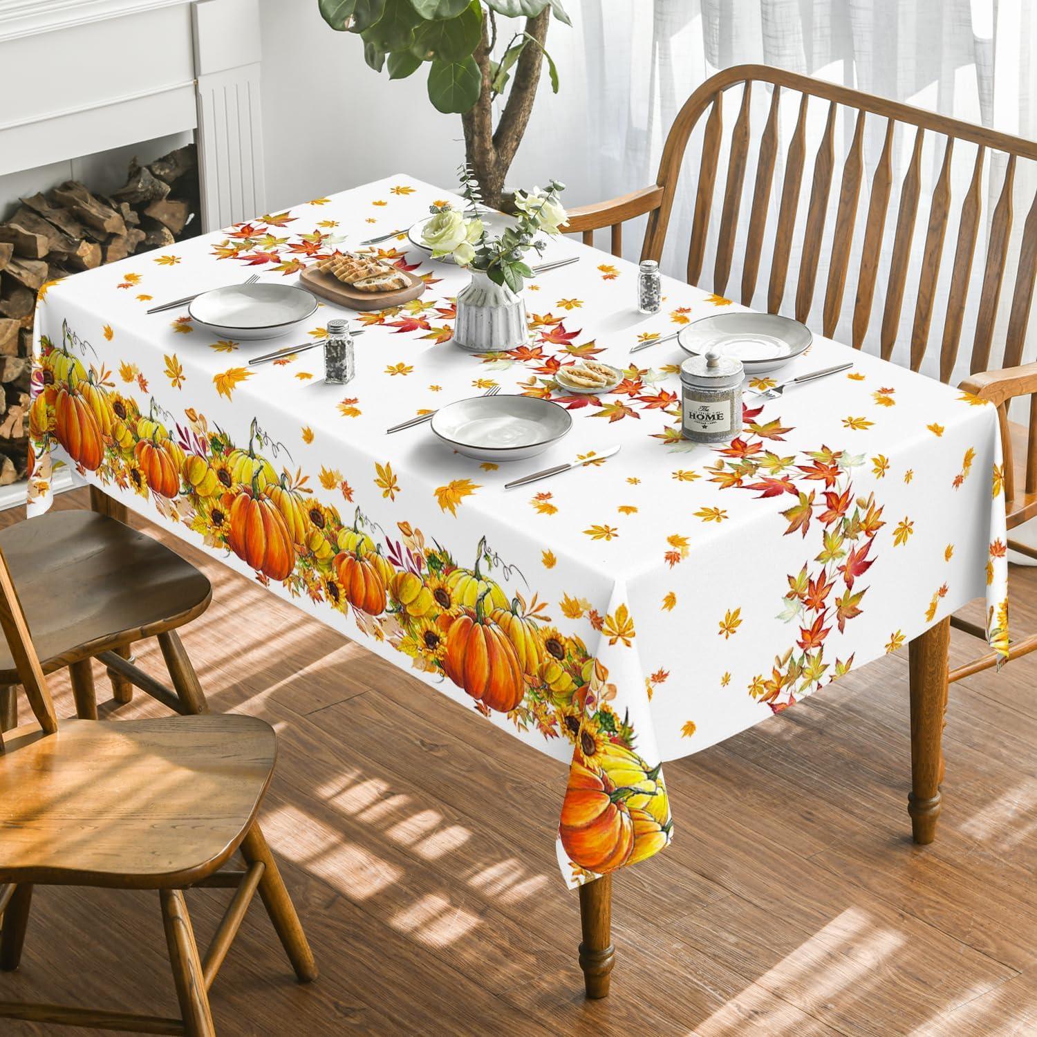 Artoid Herbst Tischdecke Kürbisse Ahornblätter Sonnenblumen