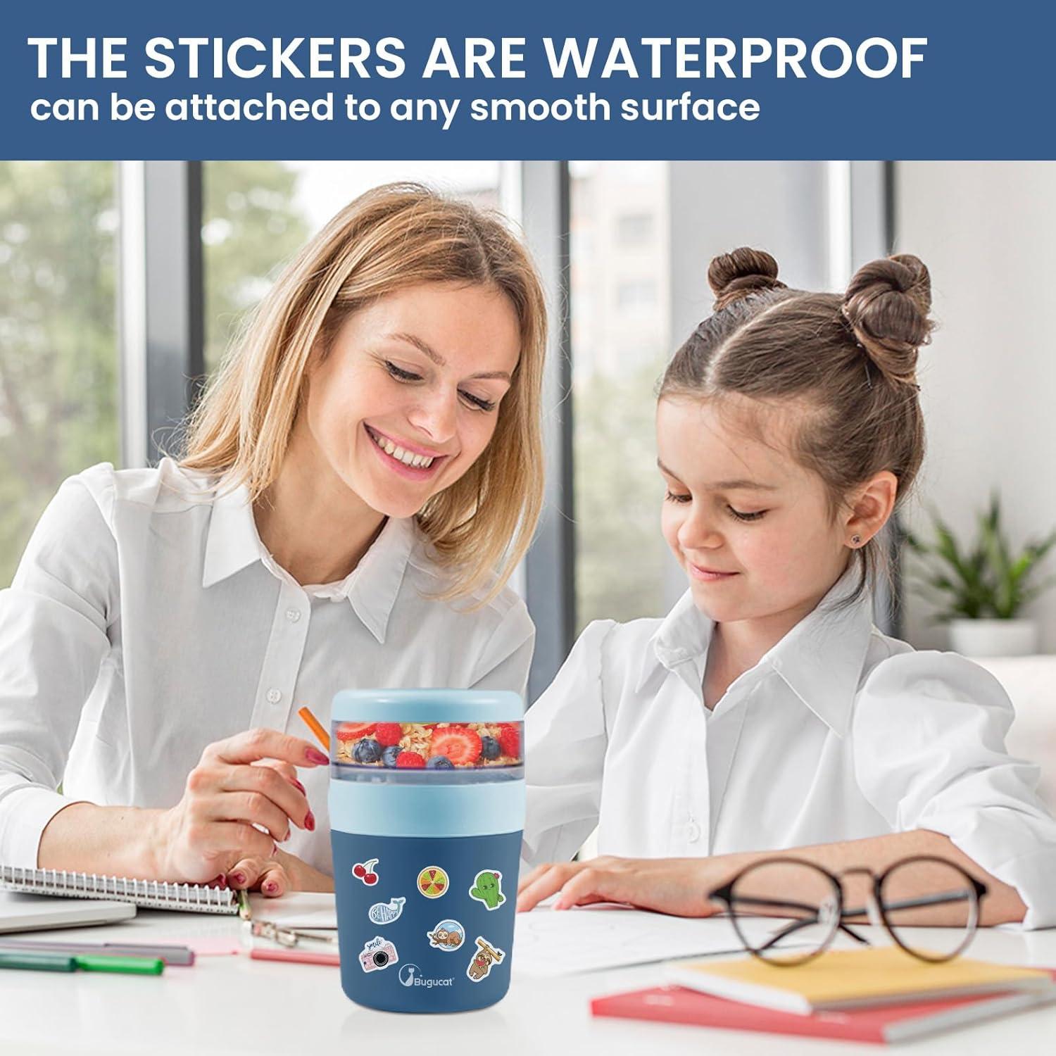 Müslibecher to Go Bugucat 500ml+150ml Saucenbox Aufkleber Joghurtbecher Salatbecher