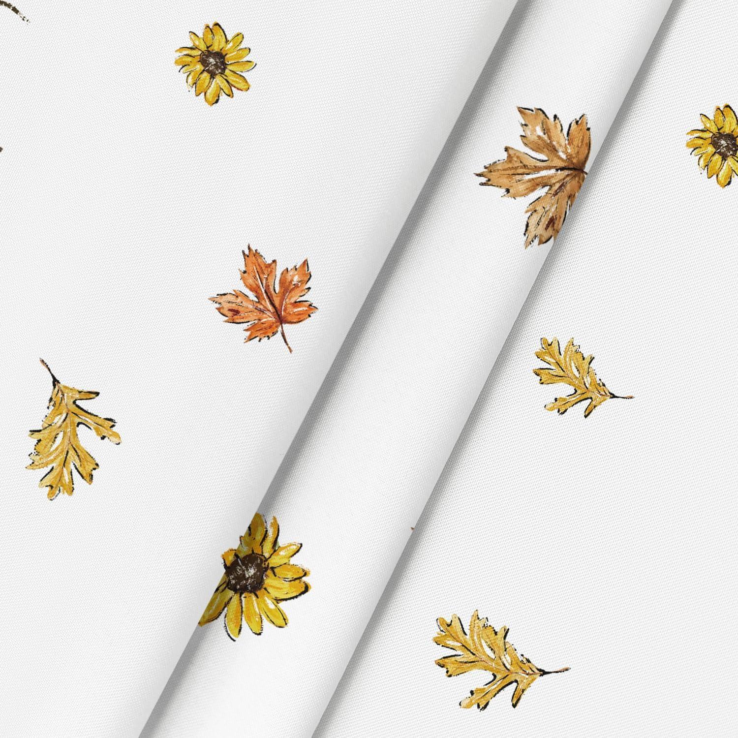 Herbst Tischdecke Kürbisse Blätter 140x110 cm Gelb