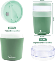 Bugucat Müslibecher to Go 650ml mit Stoffbezug und Löffel