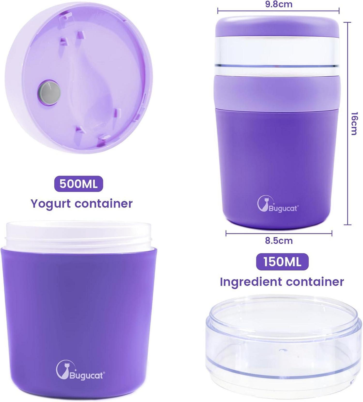 Bugucat Müslibecher to Go 650ml mit Stoffbezug