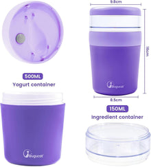 Bugucat Müslibecher to Go 650ml mit Stoffbezug