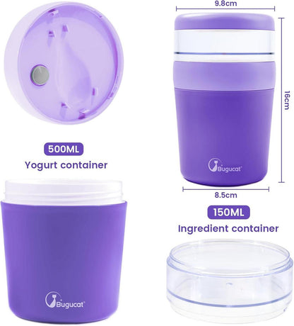 Bugucat Müslibecher to Go 650ml mit Stoffbezug