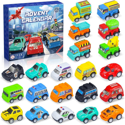 Adventskalender Kinder Jungs Autos 24 Tage Weihnachtsauto-Spielzeug