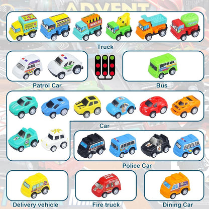 Adventskalender 2024 Kinder Jungs Autos Set