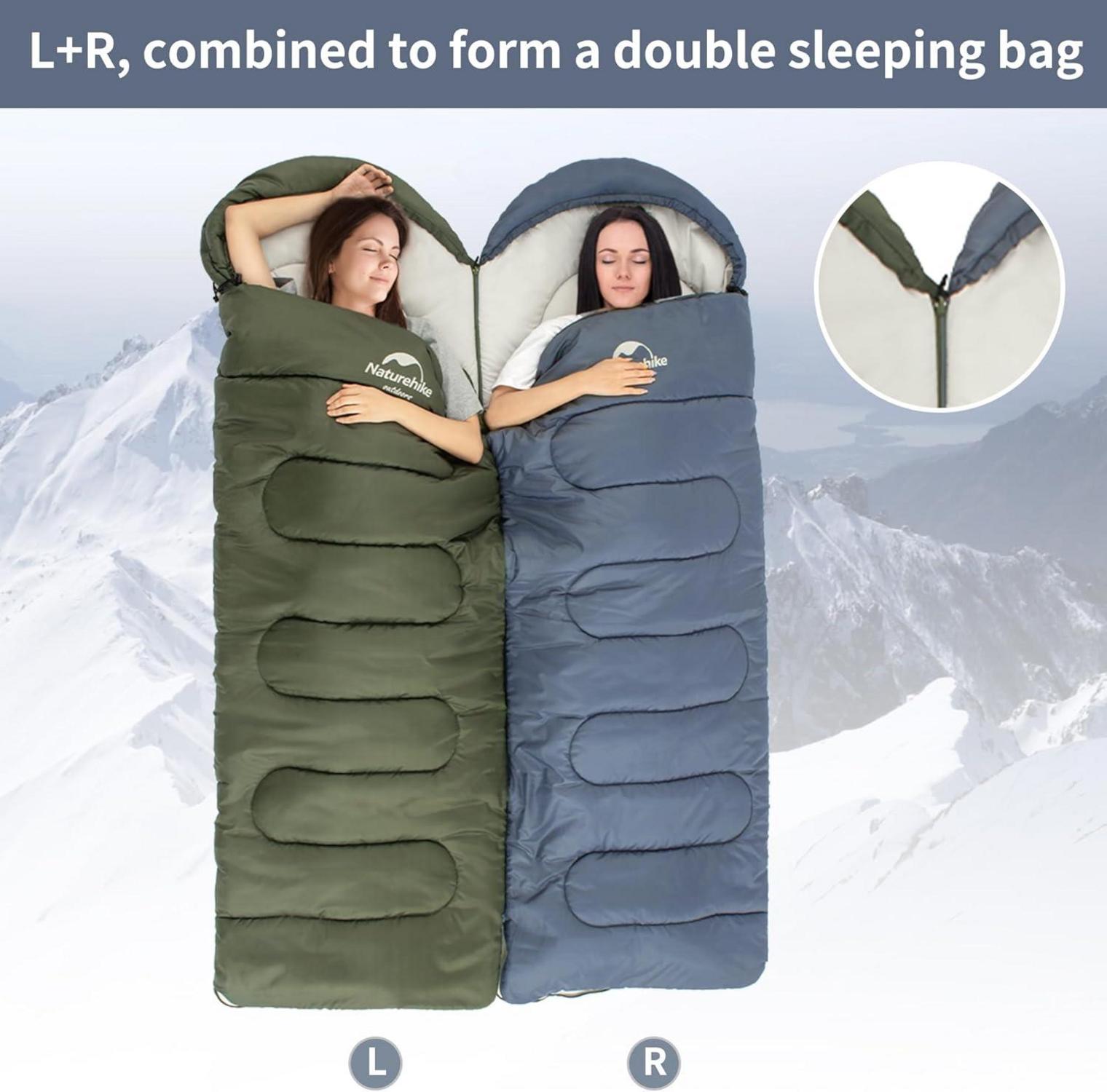 Deckenschlafsack 3 Jahreszeit Wasserdicht Ultraleicht Camping Wandern Outdoor 220 x 85cm Blau