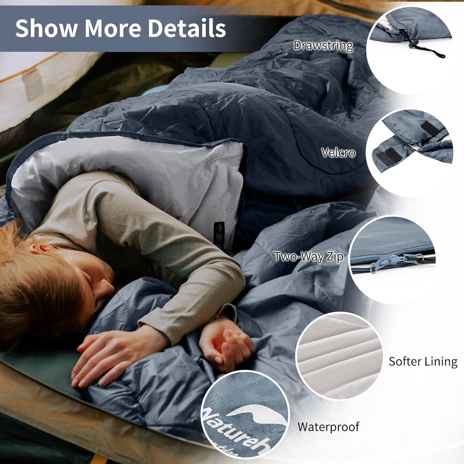 Deckenschlafsack Naturehike 3 Jahreszeit Wasserdicht Ultraleicht 220x85CM mit