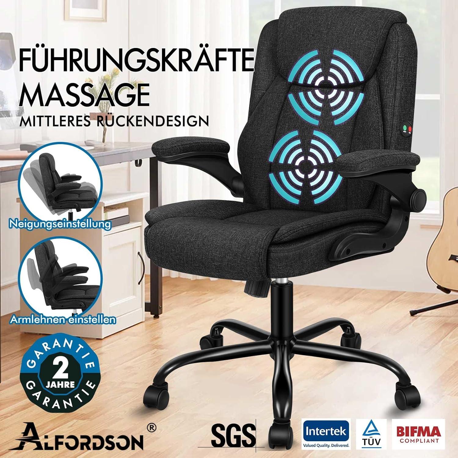Ergonomischer Massage Bürostuhl Mid Back Schwarz